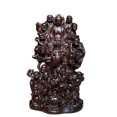 黑檀木雕十八羅漢佛像擺件 精雕工藝 附禮盒, 黑檀整木精雕 帶禮盒