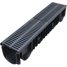 U자 플라스틱 배수로관 덮개 측구 도랑 정원 수로관 도랑 하수구 우수관 하수도 하수구, 1개