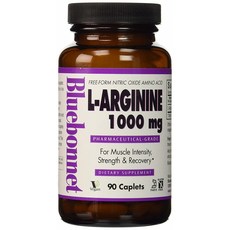 Bluebonnet 左旋精胺酸 1000mg素食錠, 90顆, 1罐