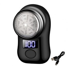 휴대용 전기 면도기 LED 디스플레이 USB 충전식 미니 여행용 무선 면도기 헤어 수염 트리머 리무버 도구, China, Black, 1)  Black