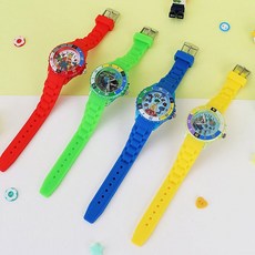 블록 베젤 라이트 바늘 시계 어린이 워치 아동시계 초등학생시계 캐릭터시계 어린이손목시계 dew+4453BF, 그린
