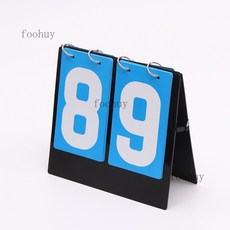 台灣出貨 計分牌 籃球記分牌計分牌翻分牌比賽翻牌計分器板乒乓球計數積分比分牌, 兩位數（藍底/白字/黑卡座）, 1個