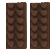 초콜릿 젤리 얼음 푸딩 만들기 하트 실리콘 베이킹 몰드 12구 230 x 95 x 25 mm, 2개