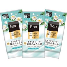 PREMIUM in Ban(밴) 깔끔한 느낌 시트 파우더 타입 워터 릴리의 향기 30장입×3개, 3개