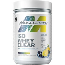 MUSCLETECH ISO Whey Clear乳清蛋白粉 檸檬莓果口味, 1罐, 503g