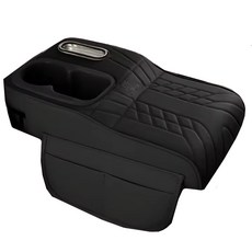 셀렉트템 차량용 콘솔 쿠션 팔걸이 수납함 컵홀더, 2개, 블랙