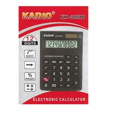 KADIO計算機12位數 符合檢驗標準 KD-3851B 計算器 辦公用品 桌上型計算機12位數 桌上型計算器, 1個, KD-3851B計算機, 黑色