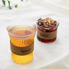 일헌 우드 홀더 노블 컵 투명커피잔, 소
