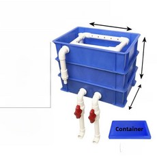 수족관 거북이 상자용 물 필터 박스 드립 플로우 박스 조경 어항용 필터 DIY 회전식 박스 물 정화 필터, 7호 파란색 3단 + 수도 밸브 + 뚜껑