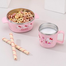 헬로키티 스텐 볼 380ml 손잡이대접