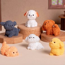 인테리어 소품 복슬 강아지 푸들 말티즈 피규어 6종세트 38