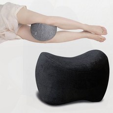 무릎베개 허리통증 임산부 옆잠 다리베개 메모리폼 숙면, 블랙