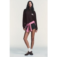 [국내발송] ZARA 여성 콘트라스트 텍스트 워시드 티셔츠 - 브라운 4174/011/700 435795