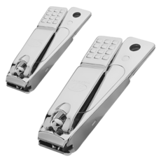 쓰리세븐 777 일자 소형 손톱깍이 1개 + 대형 발톱깍이 1개세트, 1세트, 실버