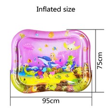 【超繪玩】30絲加厚PVC充氣拍拍水墊 嬰幼兒健身爬行拍拍墊 夏季降溫冰墊坐墊, 大號粉色美人魚拍拍水墊, 1個
