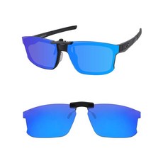 HILEEN 오클리 하이퍼링크 아시안 핏 OX8051 54mm 남성용 여성용 편광 클립온 선글라스 자외선 차단 아이스 블루