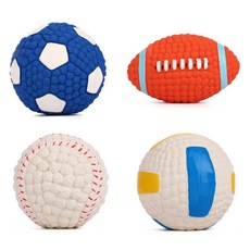 퍼피가드 강아지 장난감 삑삑이 공 4종 세트, 축구공 + 럭비공 + 야구공 + 배구공, 1세트