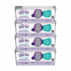 Litter Genie EZ貓咪鎖便桶專用易撕袋補充盒，易撕設計，鎖住異味，保持環境清新，安全無毒材質, 藍色, 4個