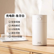 차량용 소형 가습기 자동차 사무실 휴대용 공기청정기 탁상용 무선, 아이보리 충전용
