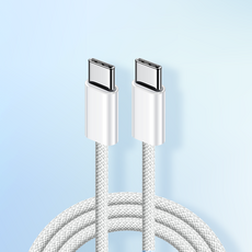 블루컬러 C to C PD 60W 초고속충전 케이블, 화이트, 1개, 2m