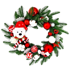 裝飾燈大師 50cm諾貝松花圈-台灣手做.精緻盒裝, A款北極熊, 1個