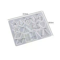 레진 몰드 공예 아트 재료 귀걸이 펜던트 실리콘 DIY 에폭시 수지 원형 삼각형 목걸이 열쇠 고리 만들기 액세서리, J. Earring 29