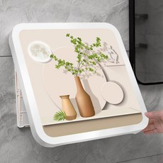 제이에스리빙 접이식 무타공 화장실 수납장 욕실 옷 보관함, 모던심플인테리어 그린화병, 1개