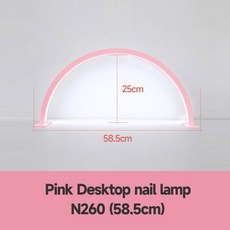 커스텀 로고 48W 조명 반달 모양 네일 케어 키트 데스크탑 링 Led 매니큐어 램프 아트, 21)58cm Nail Lamp Pink, AU, 1개