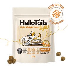 헬로 테일즈 라이트 60g 강아지 육포 반려동물 영양제 (관절플러스 샘플사료 1봉 증정), 1개, 다이어트+장건강, 60정