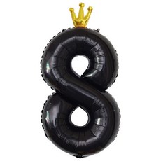 이벤트홀릭 초대형 왕관 숫자은박풍선, 블랙 8