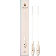 그린핑거 베베그로우 빨대 세척솔, 4개, 크림색