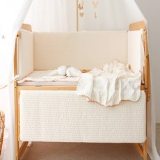 헬로미니미 [국산] 누빔 범퍼가드 아기침대 가드쿠션 범퍼가드 침대별 브랜드 맞춤형, 대형(단품1개), 쁘띠라뺑 뉴에코베어(118*28*3)