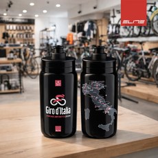 엘리트 플라이 지로 디 이탈리아 자전거 물통 스포츠 물병 공식수입사, 550ml, 블랙맵, 1개