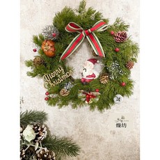 聖誕花圈DIY材料包，手作裝飾，親子互動，節慶禮物首選, 1個, 綠色,紫色