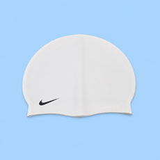 나이키 Nike 실리콘 수영 모자 플레인 프리미엄 수영모 수모, 1개, 화이트
