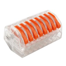 컴팩트 타입 케이블 커넥터 222 퀵 플러그 터미널 30/50/100 피스 터미널 212 오렌지 홈 배선 모듈, 1개, KV222-418T+30pcs