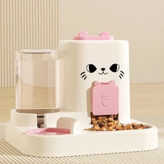 자동 고양이 급식기 통합된 물 및 사료 디스펜서 고양이용 스마트 펫 볼 플라스틱 급식 및 음수 스테이션, 03 Cat face powder