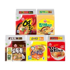 오뚜기라면 5종세트(각 멀티 1봉지) [열라면/오동통면/스낵면/김치/참깨라면], 1세트
