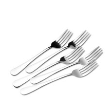 恆樂居家 410不鏽鋼西餐叉5入組 - 西餐餐具、主餐叉、不鏽鋼叉子, 銀色, 1套