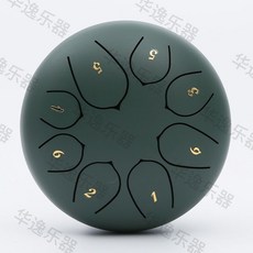 空靈鼓 15音色 鋼舌鼓 學生鼓 初學者樂器, 1個, 石綠色,6寸8音+配件+教程, 石綠色