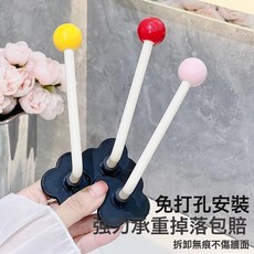 衛生間髮圈收納壁掛頭繩發繩皮筋髮箍頭箍掛鉤髮飾掛鉤粘支持代發, 1個, 髮飾壁掛收納架:多巴胺掛鉤【紅色】
