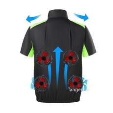 DH SPORT 空調服 降溫風扇工作服, 1個, 黑色（4孔）單衣服,4XL【95-105kg】