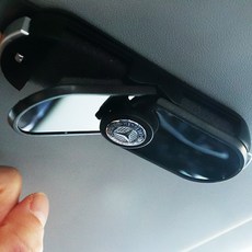 벤츠안경클립 2구선바이저 커스텀 선글라스 거치대, 1개, 검정_벤츠로고