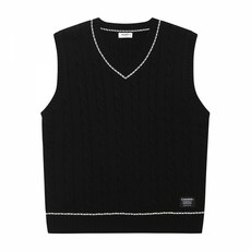 에꼴리에 주니어 @겨울상품특가@ 아동키즈주니어 클래식 케이블 블랙 니트 조끼 23D5033 BK NC경산