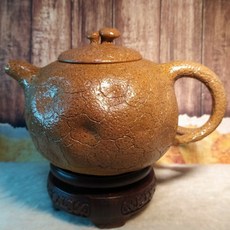 段泥柴燒供春壺 梅花七孔出水 390cc 紫玉金砂 宜興紫砂壺, 1個