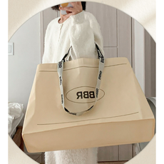 베베린 타포린백 대형 장바구니 빨래가방 마트 시장가방 쇼핑백 리유저블 백 67L, 아이보리, 1개