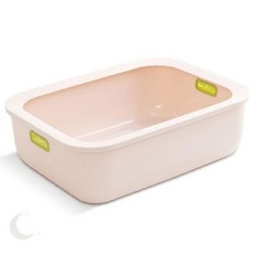 반려묘 배변 훈련 사각형 오픈형 플라스틱 테두리 손잡이 배변 용기 가정용 실내, 1개