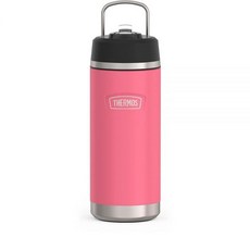 THERMOS ICON SERIES 빨대 뚜껑이 있는 단열 물병 - 532.3ml18온스 핫 핑크 - 빨대 뚜껑이 있는 스테인리스 스틸 진공 단열 물병 200919