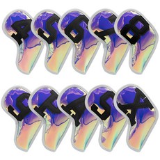 맥스그램 골프 헤드 아이언 커버 10개 세트, 홀로그램