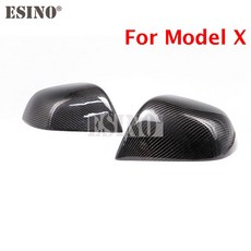 2x 실제 탄소 섬유 후면보기 사이드 미러 접착 커버 Tesla Model 3 모델 S Y X 용 케이스 트림, 04 Model X